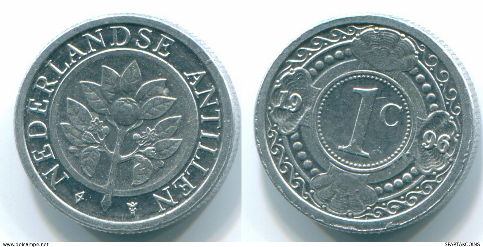 1 CENT 1996 ANTILLES NÉERLANDAISES Aluminium Colonial Pièce #S13140.F.A - Antilles Néerlandaises