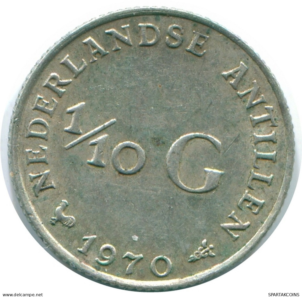 1/10 GULDEN 1970 ANTILLAS NEERLANDESAS PLATA Colonial Moneda #NL12991.3.E.A - Antilles Néerlandaises
