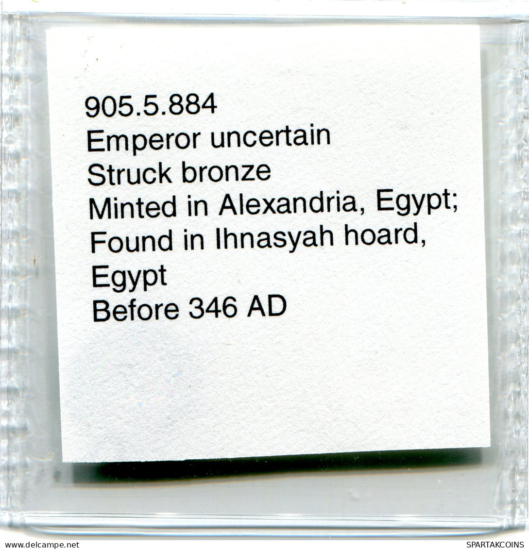 ROMAN Moneda MINTED IN ALEKSANDRIA FOUND IN IHNASYAH HOARD EGYPT #ANC10170.14.E.A - The Christian Empire (307 AD To 363 AD)