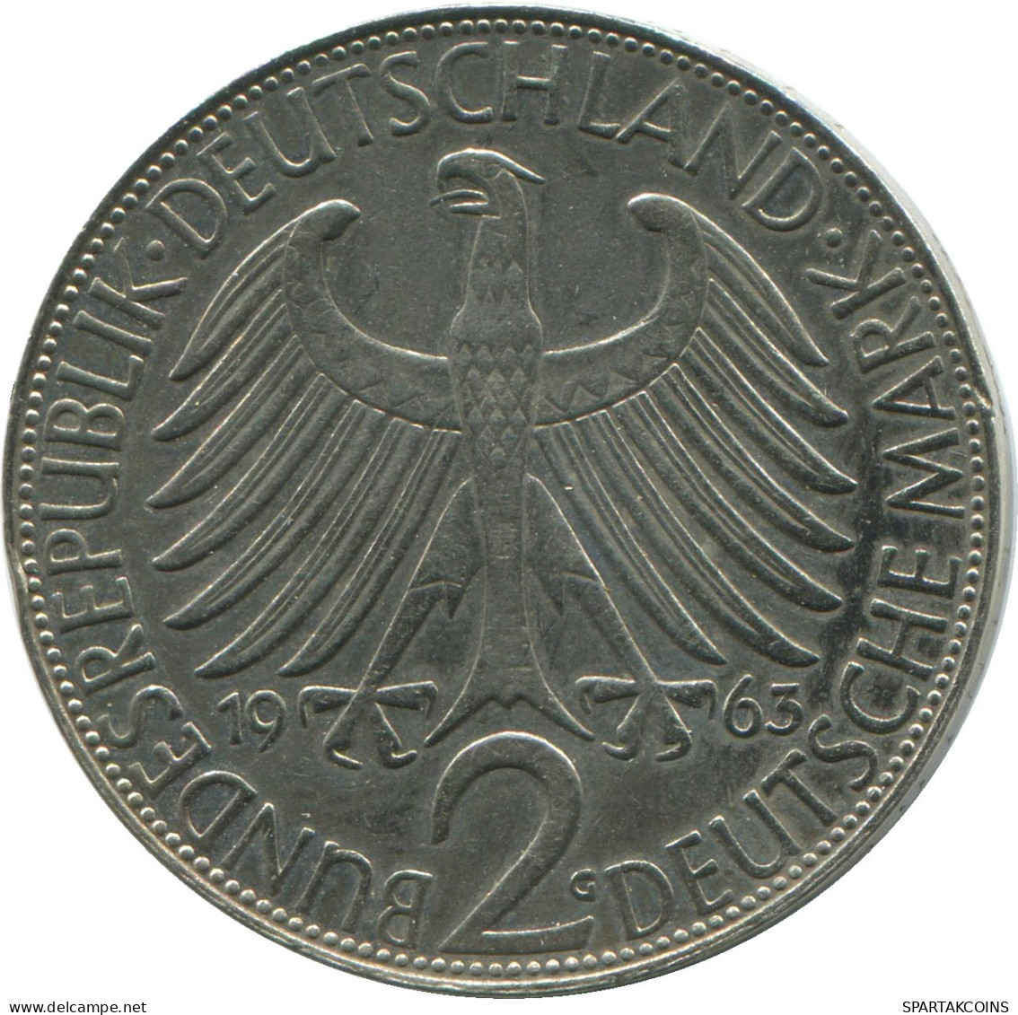 2 DM 1963 G M.Planck BRD DEUTSCHLAND Münze GERMANY #DE10349.5.D.A - 2 Marchi