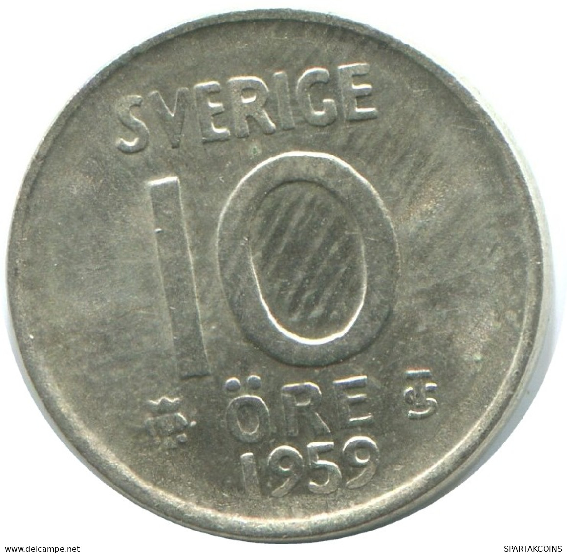 10 ORE 1959 SUÈDE SWEDEN ARGENT Pièce #AD054.2.F.A - Suède