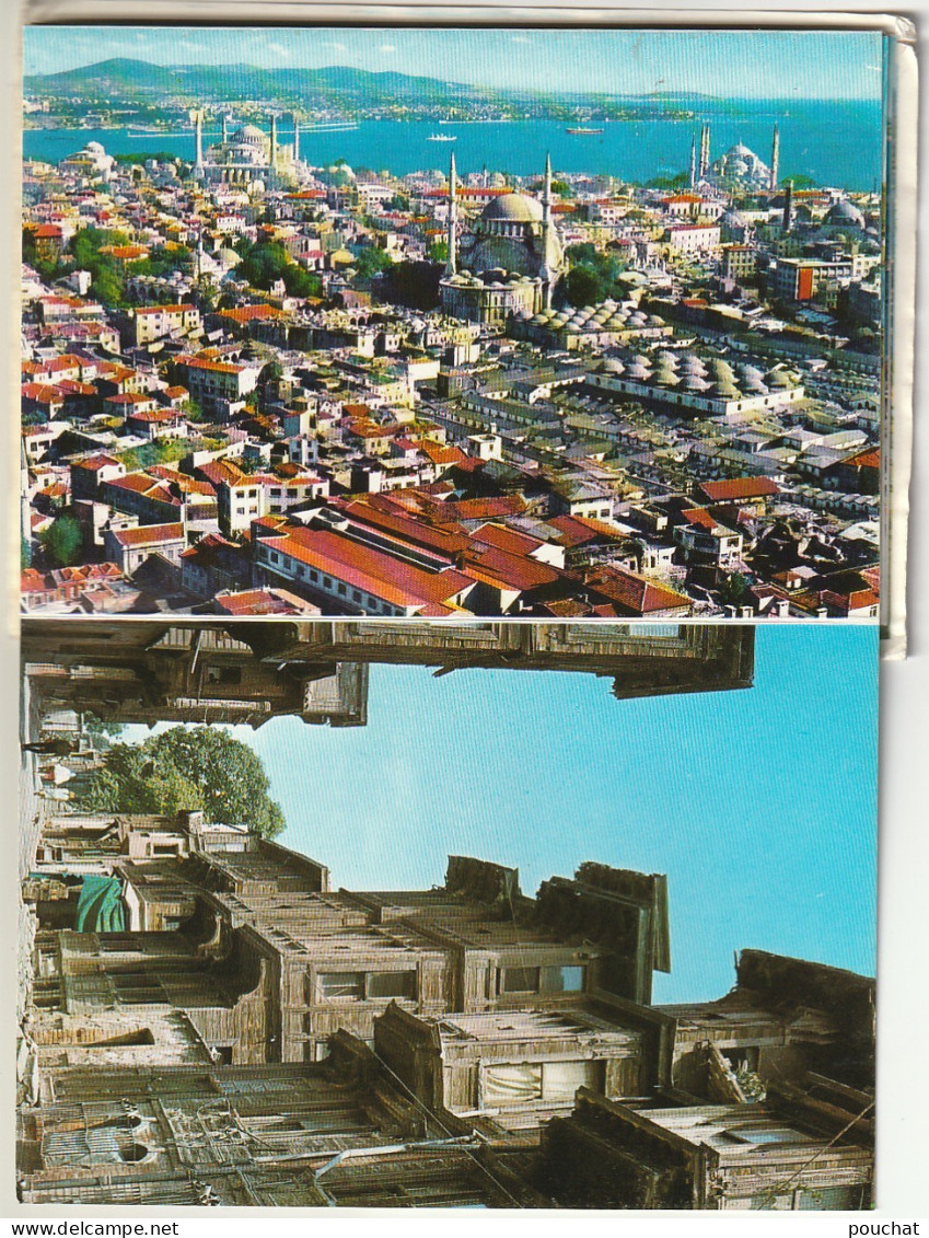 NE 11- TURQUIE - DEPLIANT DE 12 VUES COULEURS D' ISTANBUL - 8 SCANS