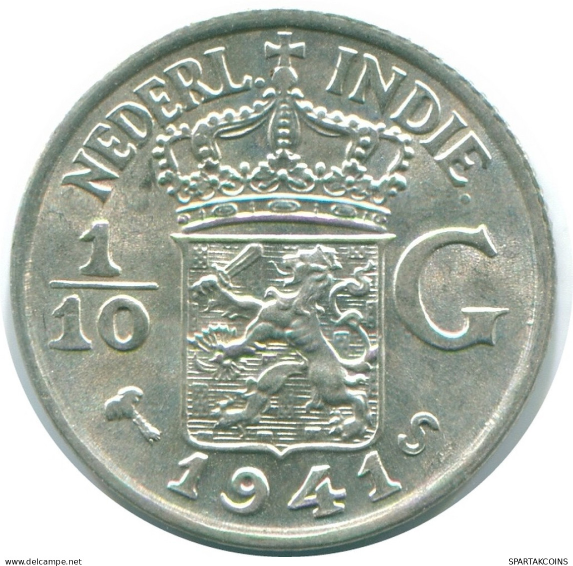 1/10 GULDEN 1941 S INDIAS ORIENTALES DE LOS PAÍSES BAJOS PLATA #NL13600.3.E.A - Niederländisch-Indien