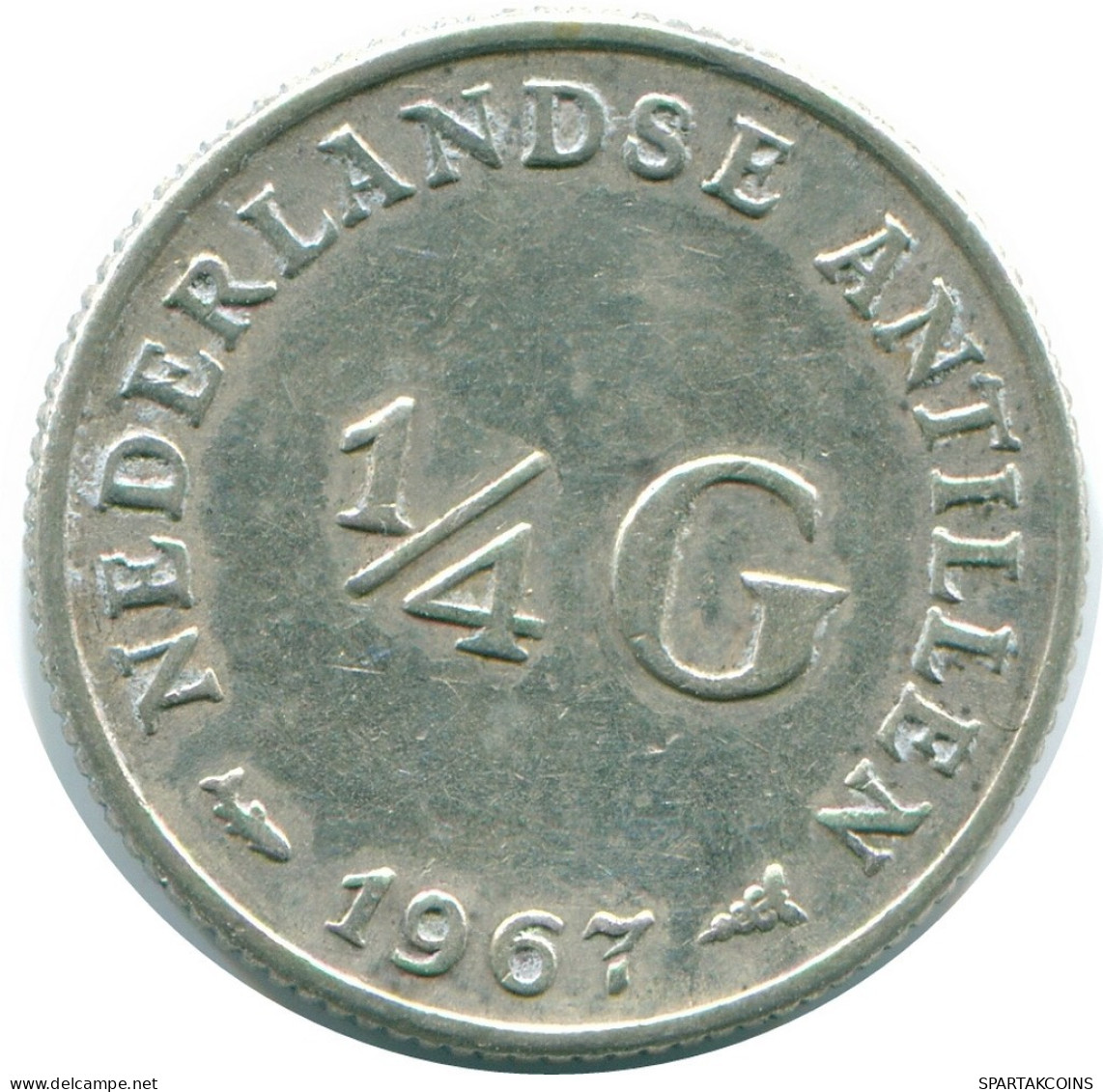 1/4 GULDEN 1967 ANTILLAS NEERLANDESAS PLATA Colonial Moneda #NL11452.4.E.A - Niederländische Antillen