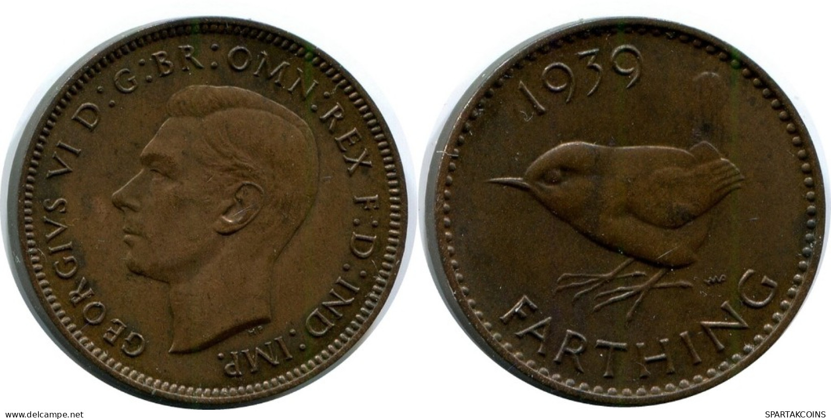 FARTHING 1939 UK GROßBRITANNIEN GREAT BRITAIN Münze #AN517.D.A - B. 1 Farthing