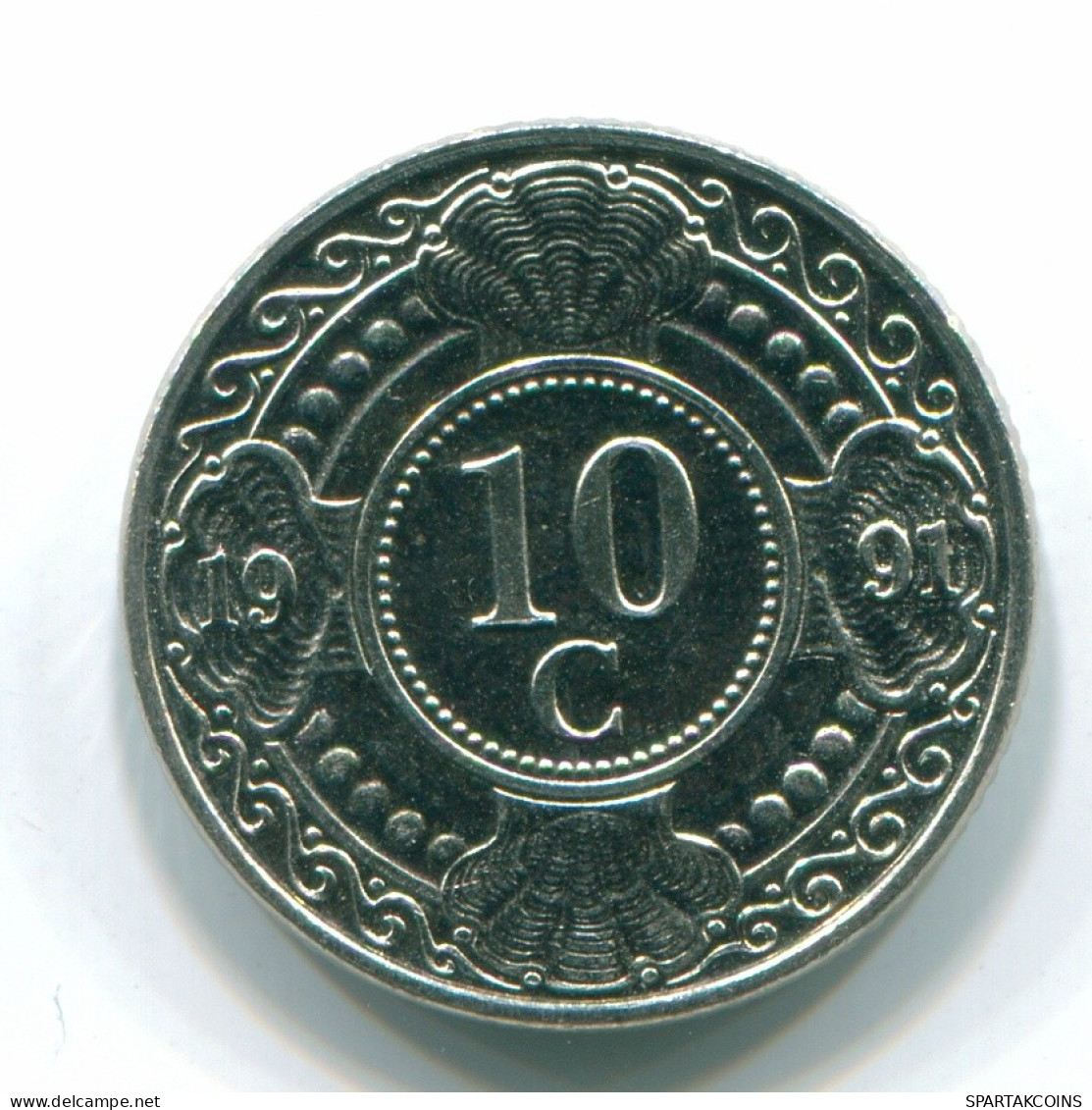 10 CENTS 1991 NETHERLANDS ANTILLES Nickel Colonial Coin #S11344.U.A - Antilles Néerlandaises