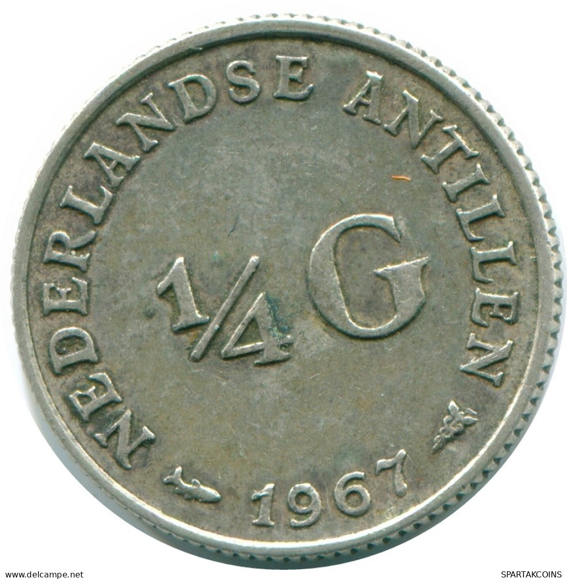 1/4 GULDEN 1967 ANTILLAS NEERLANDESAS PLATA Colonial Moneda #NL11591.4.E.A - Netherlands Antilles