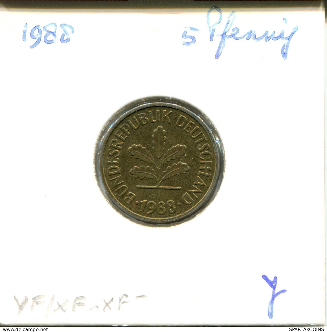 5 PFENNIG 1988 D BRD ALEMANIA Moneda GERMANY #DA994.E.A - 5 Pfennig
