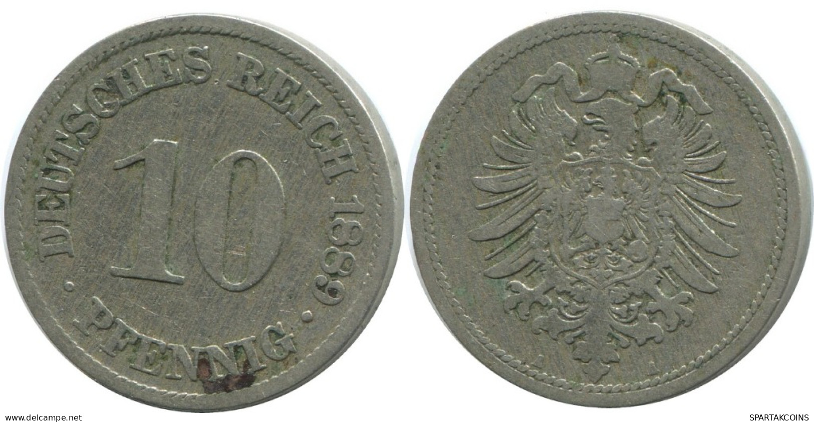 10 PFENNIG 1889 A GERMANY Coin #AE449.U.A - 10 Pfennig