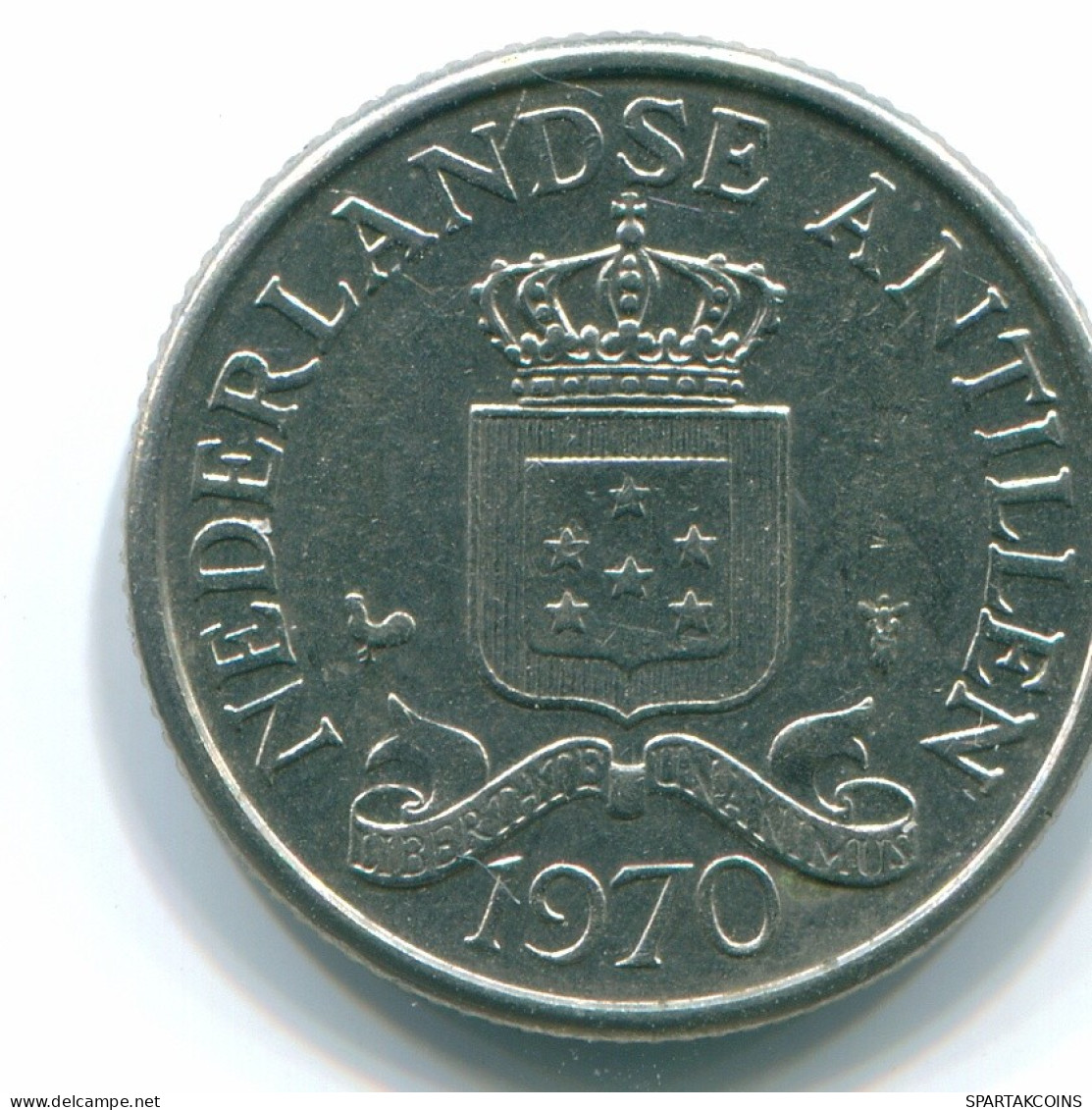 25 CENTS 1970 ANTILLES NÉERLANDAISES Nickel Colonial Pièce #S11445.F.A - Niederländische Antillen