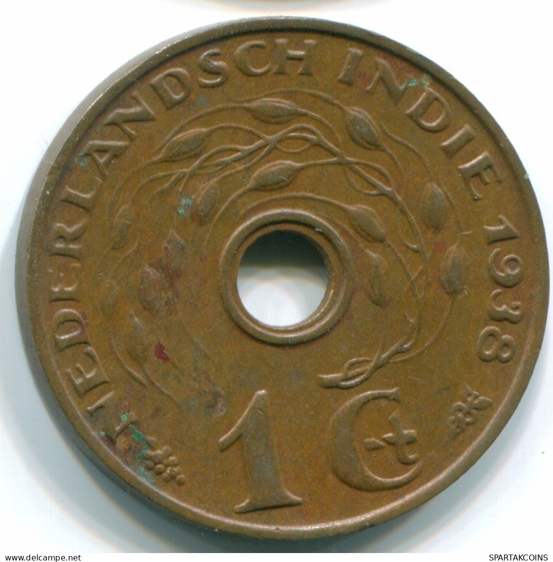 1 CENT 1938 INDES ORIENTALES NÉERLANDAISES INDONÉSIE INDONESIA Bronze Colonial Pièce #S10269.F.A - Dutch East Indies