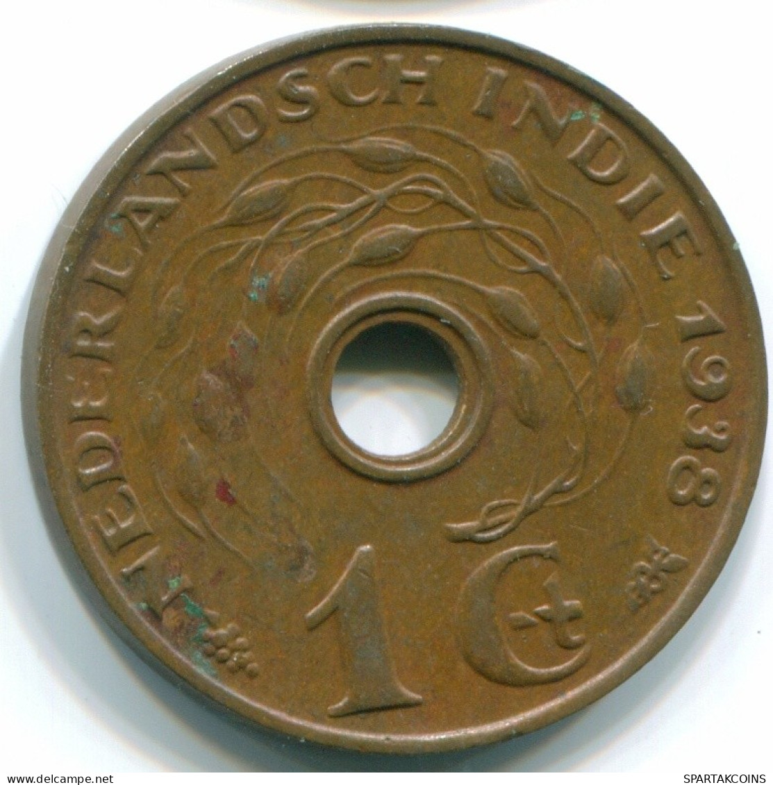 1 CENT 1938 INDES ORIENTALES NÉERLANDAISES INDONÉSIE INDONESIA Bronze Colonial Pièce #S10269.F.A - Indes Néerlandaises