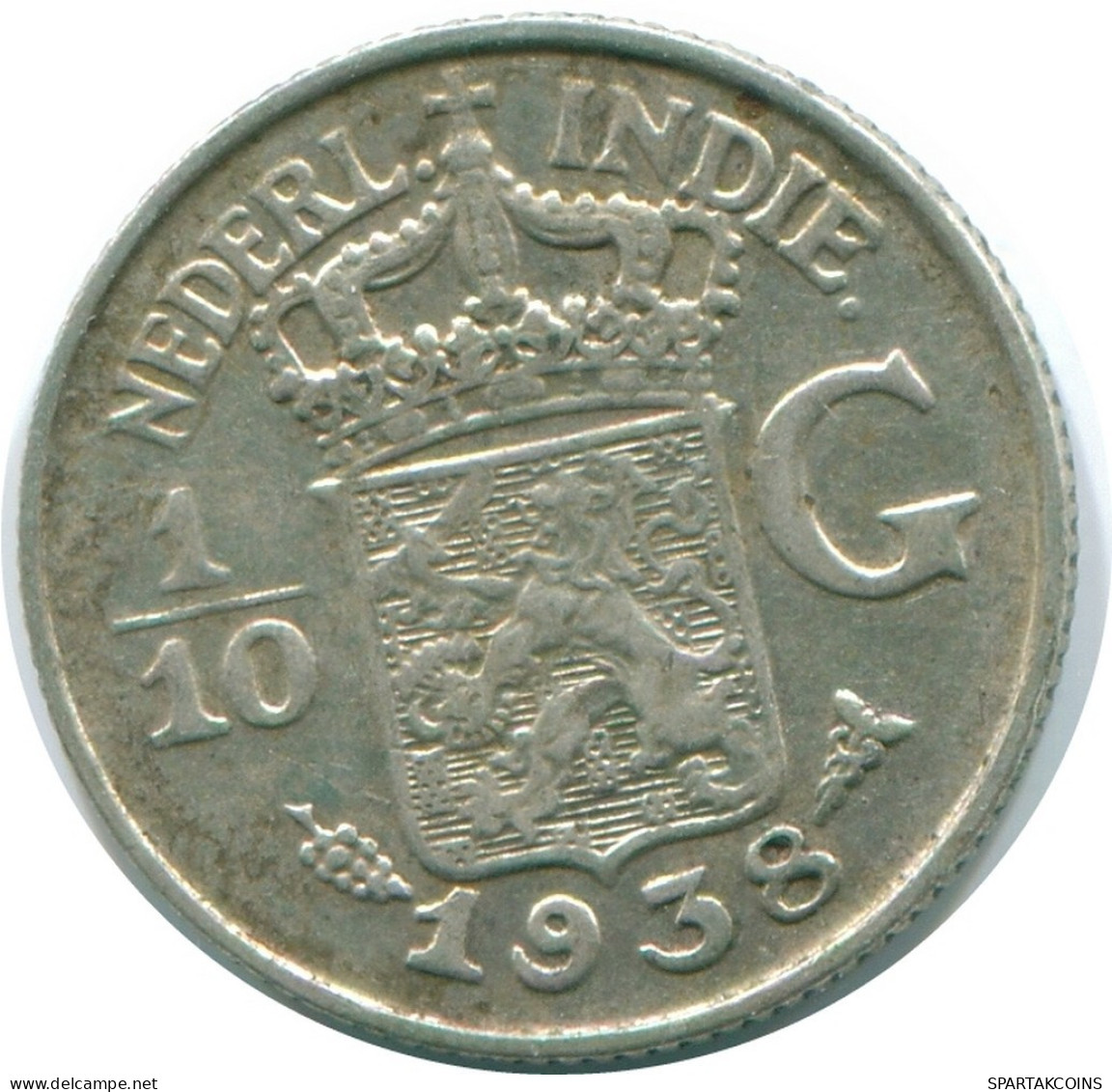 1/10 GULDEN 1938 INDIAS ORIENTALES DE LOS PAÍSES BAJOS PLATA #NL13498.3.E.A - Indes Néerlandaises