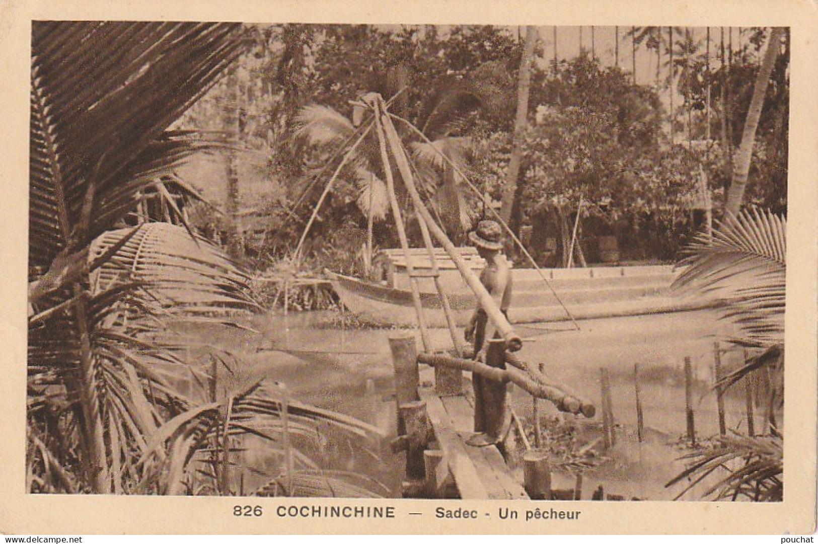 NE 12-  COCHINCHINE - SADEC - UN PECHEUR  - 2 SCANS - Vietnam