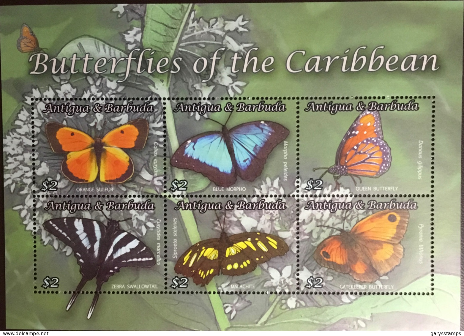 Antigua 2010 Butterflies Sheetlet MNH - Schmetterlinge