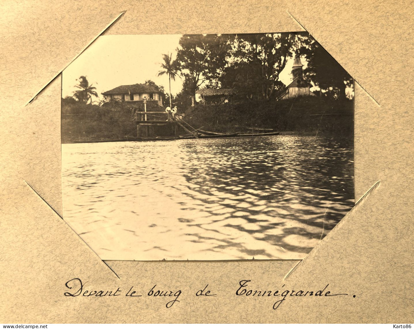 Tonnégrande , Montsinéry Guyane * Devant Le Bourg Du Village * RARE Photo Circa 1890/1910 10x8cm - Autres & Non Classés