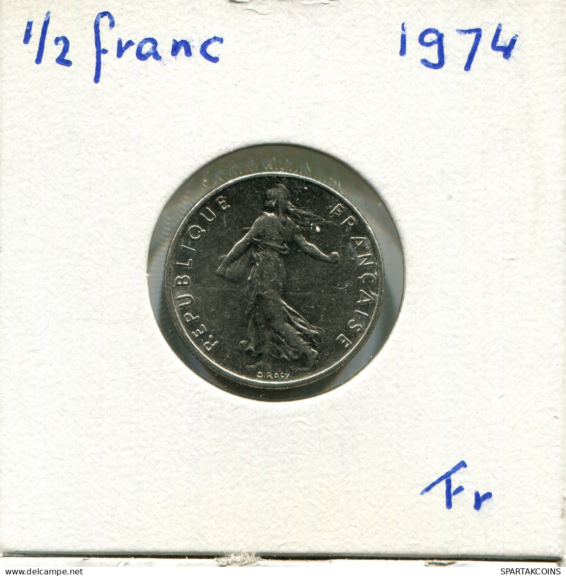 1/2 FRANC 1974 FRANKREICH FRANCE Französisch Münze #AX037.D.A - 1/2 Franc