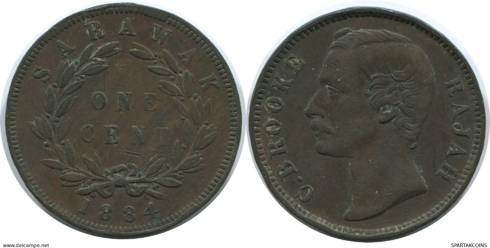 1 CENT 1884 SARAWAK MALASIA MALAYSIA Moneda #AE789.16.E.A - Malesia