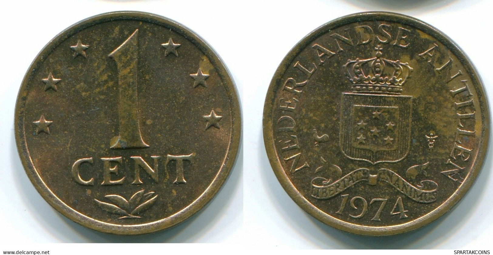 1 CENT 1974 ANTILLES NÉERLANDAISES Bronze Colonial Pièce #S10668.F.A - Niederländische Antillen