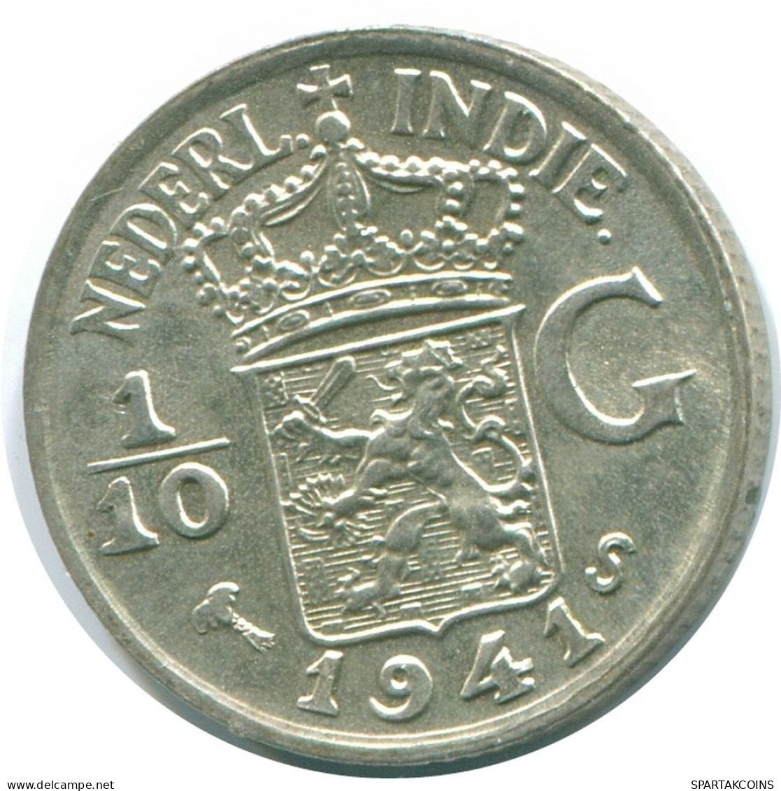 1/10 GULDEN 1941 S NETHERLANDS EAST INDIES SILVER Colonial Coin #NL13825.3.U.A - Niederländisch-Indien