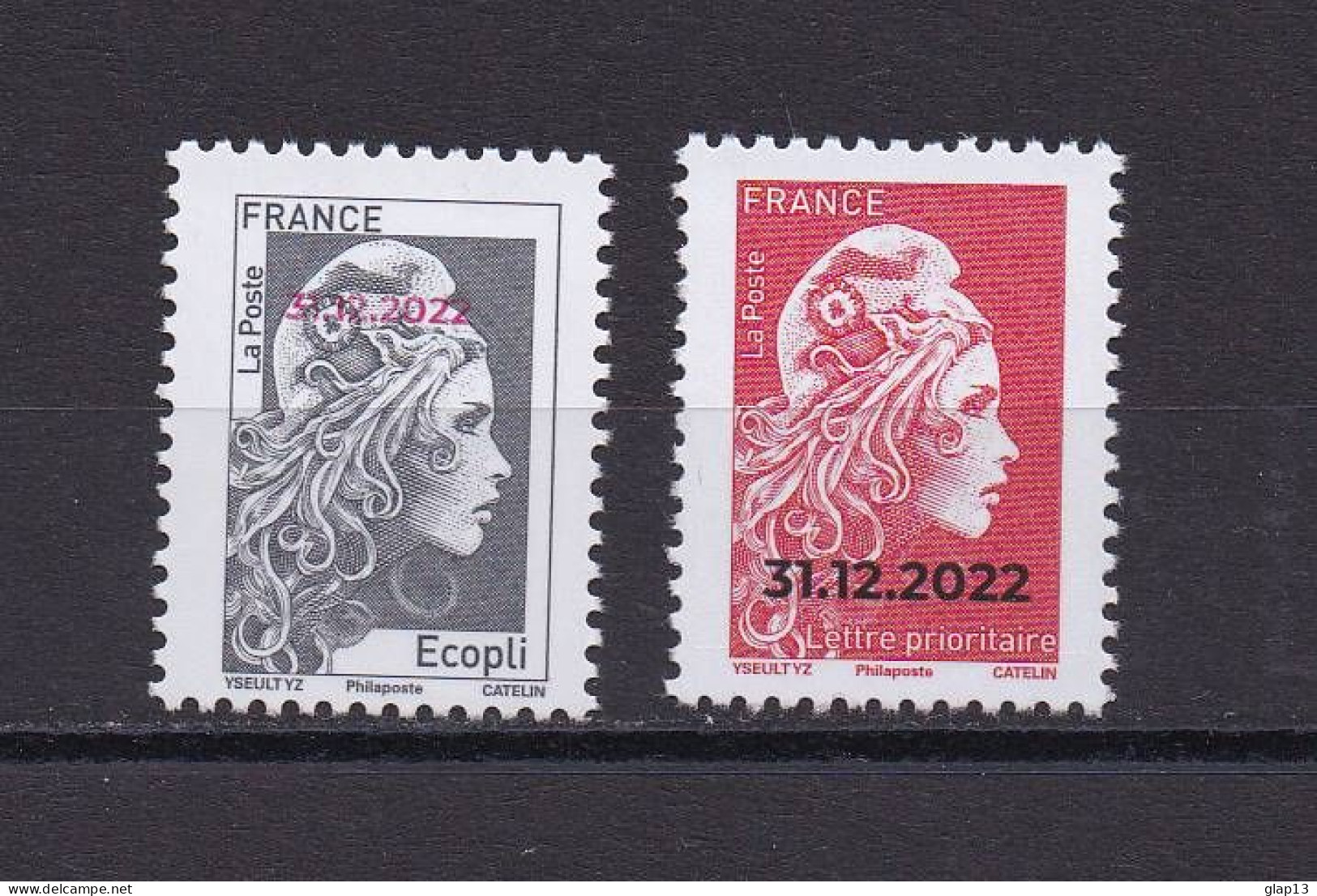 FRANCE 2022 TIMBRE N°5642A/B MARIANNE SURCHARGEE 31/12/2022 - Unused Stamps