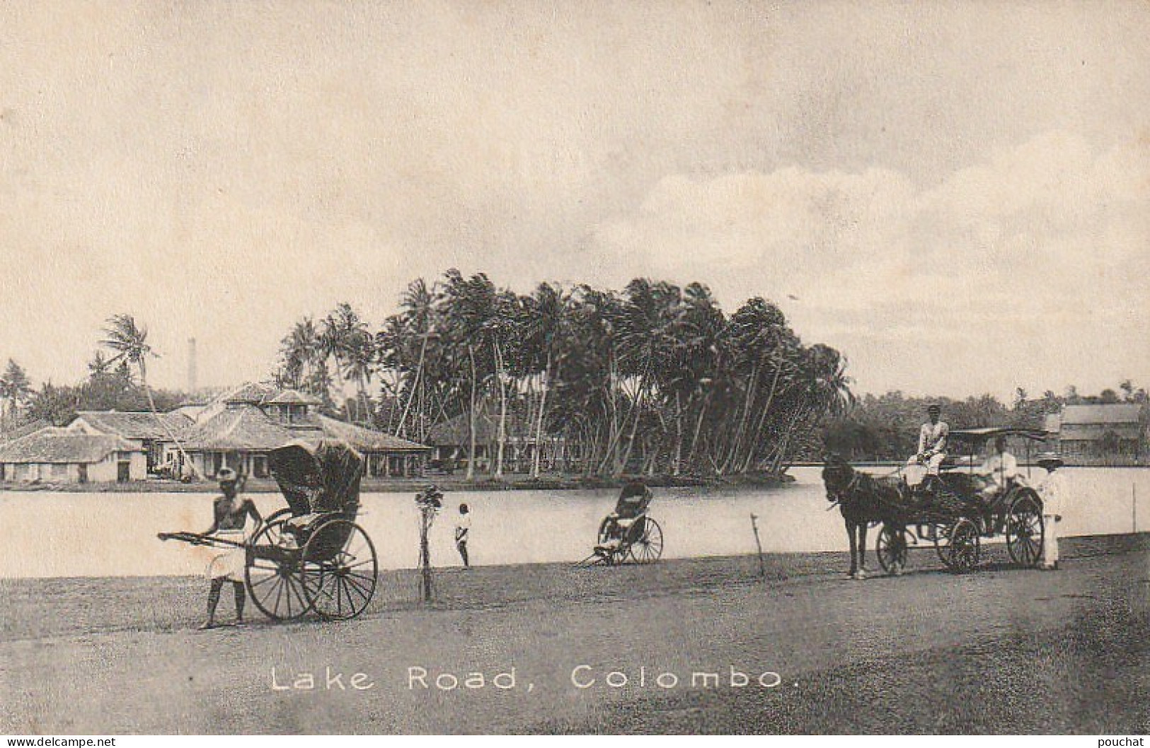NE 13 - CEYLON -  COLOMBO - LAKE ROAD - POUSSE POUSSE - CALECHE - 2 SCANS - Sri Lanka (Ceilán)