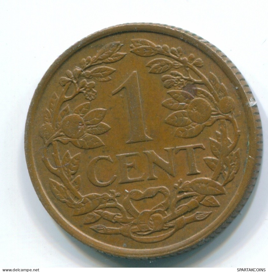 1 CENT 1961 ANTILLAS NEERLANDESAS Bronze Fish Colonial Moneda #S11065.E.A - Antilles Néerlandaises