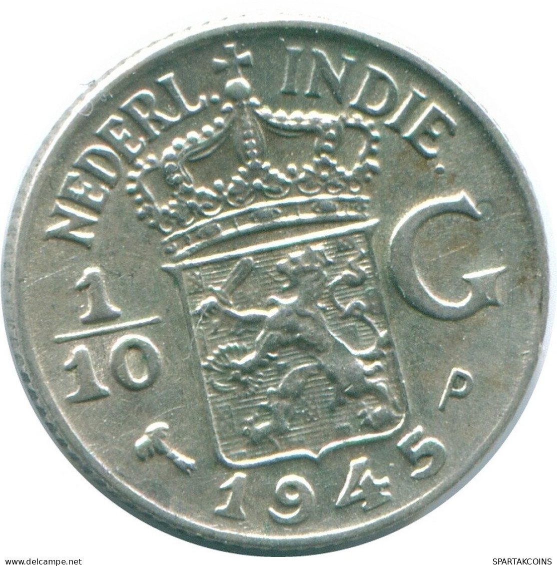 1/10 GULDEN 1945 P INDIAS ORIENTALES DE LOS PAÍSES BAJOS PLATA #NL14051.3.E.A - Dutch East Indies