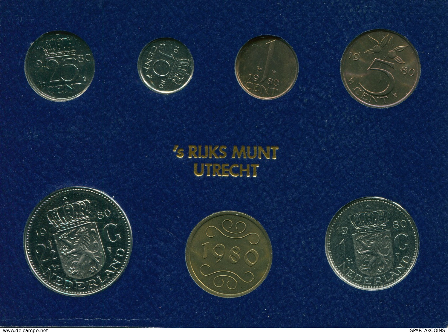 NEERLANDÉS NETHERLANDS 1980 MINT SET 6 Moneda + MEDAL #SET1048.3.E.A - [Sets Sin Usar &  Sets De Prueba