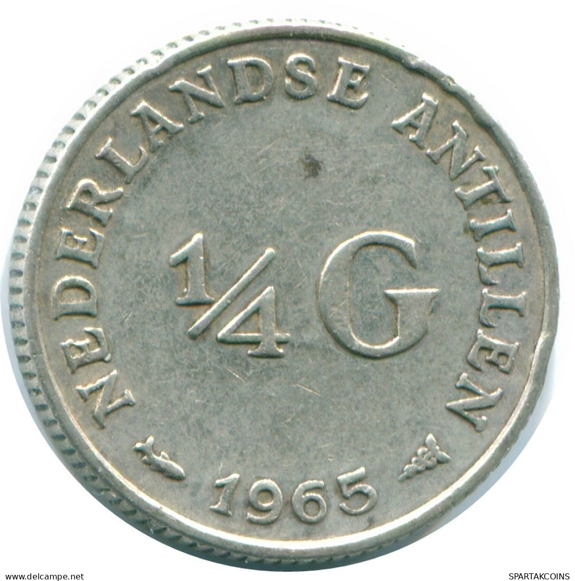 1/4 GULDEN 1965 NIEDERLÄNDISCHE ANTILLEN SILBER Koloniale Münze #NL11293.4.D.A - Netherlands Antilles
