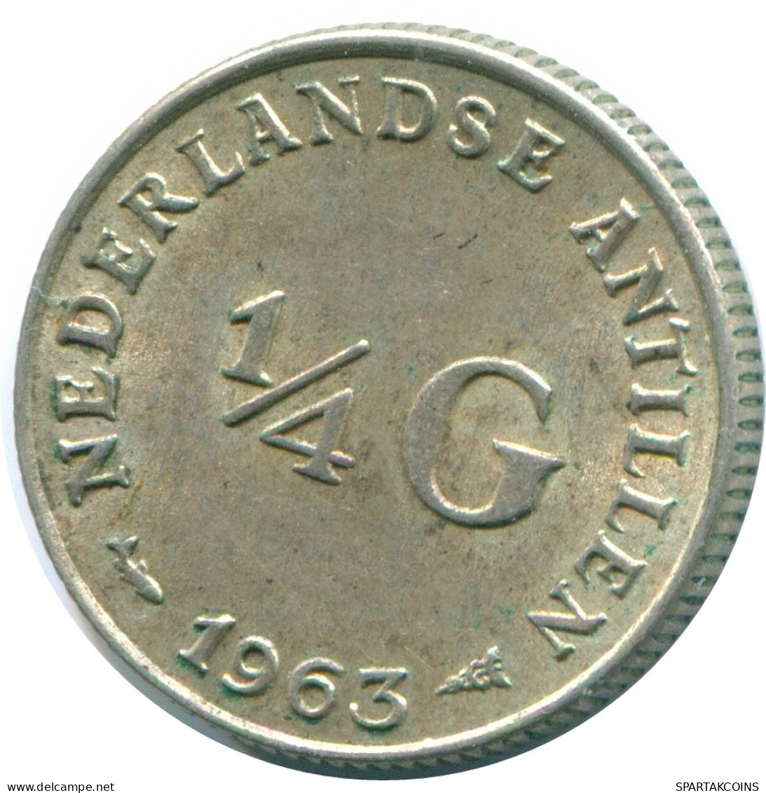 1/4 GULDEN 1963 NETHERLANDS ANTILLES SILVER Colonial Coin #NL11204.4.U.A - Niederländische Antillen