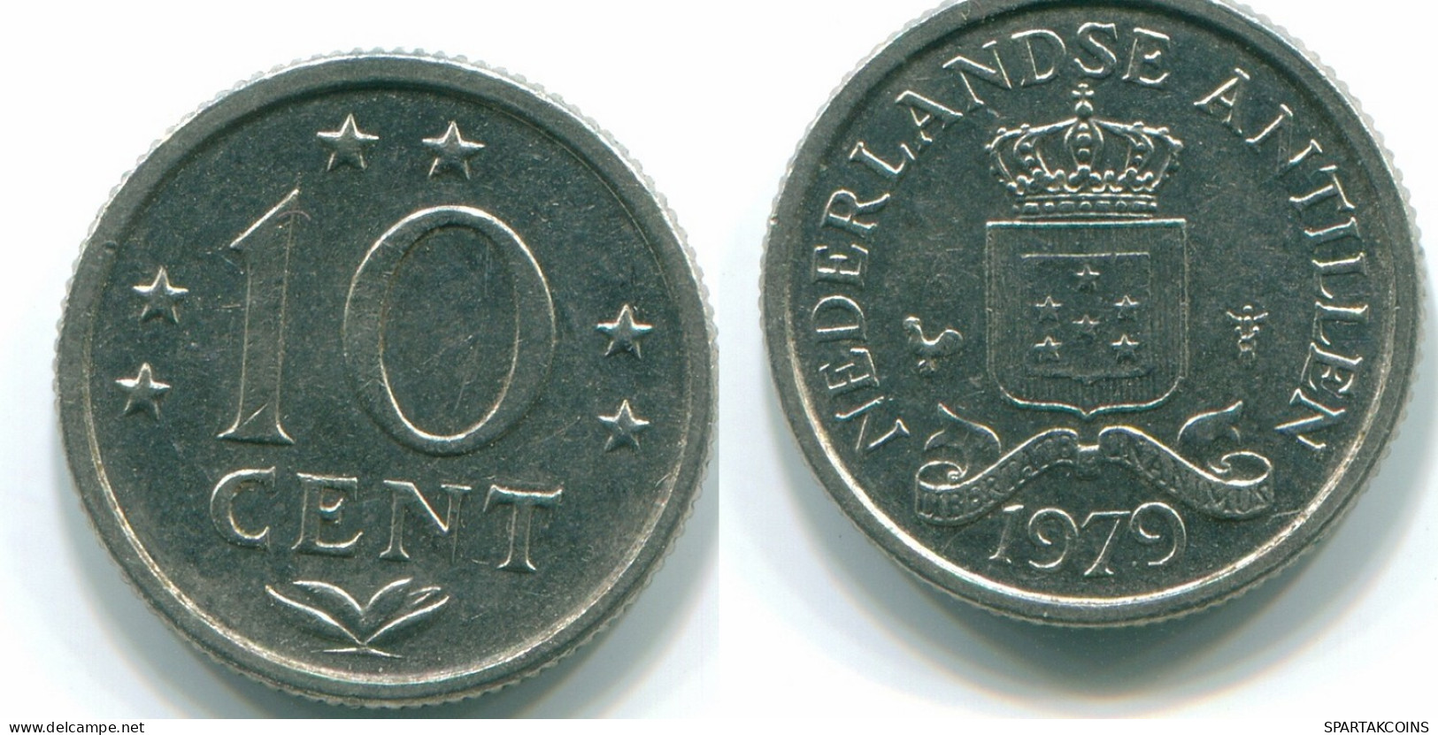 10 CENTS 1979 ANTILLES NÉERLANDAISES Nickel Colonial Pièce #S13607.F.A - Antilles Néerlandaises