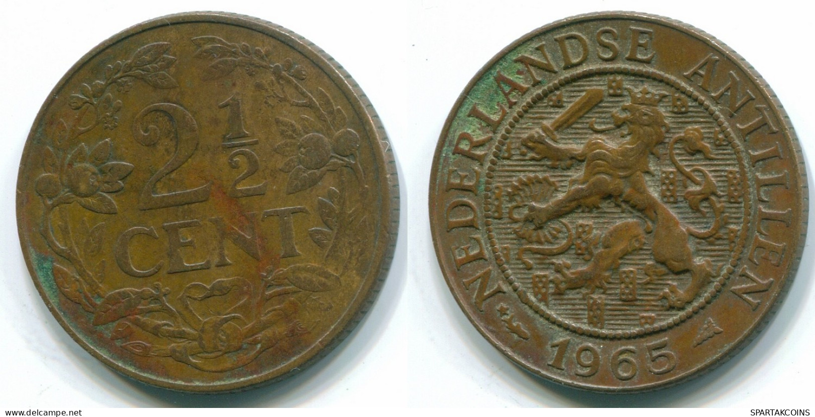 2 1/2 CENT 1965 CURACAO NEERLANDÉS NETHERLANDS Bronze Colonial Moneda #S10203.E.A - Curacao