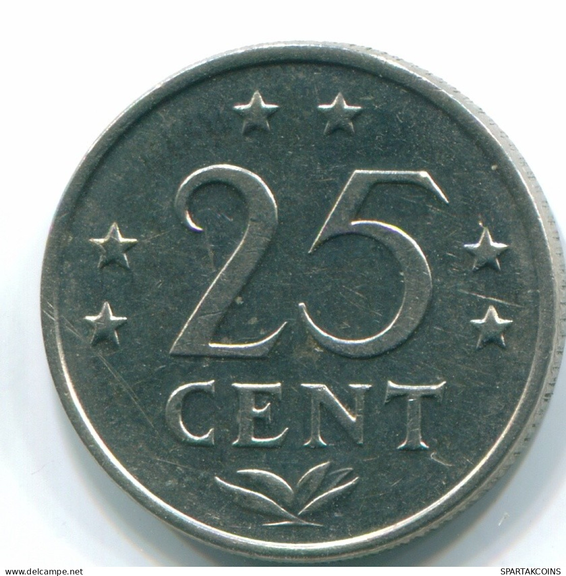 25 CENTS 1971 ANTILLES NÉERLANDAISES Nickel Colonial Pièce #S11502.F.A - Niederländische Antillen