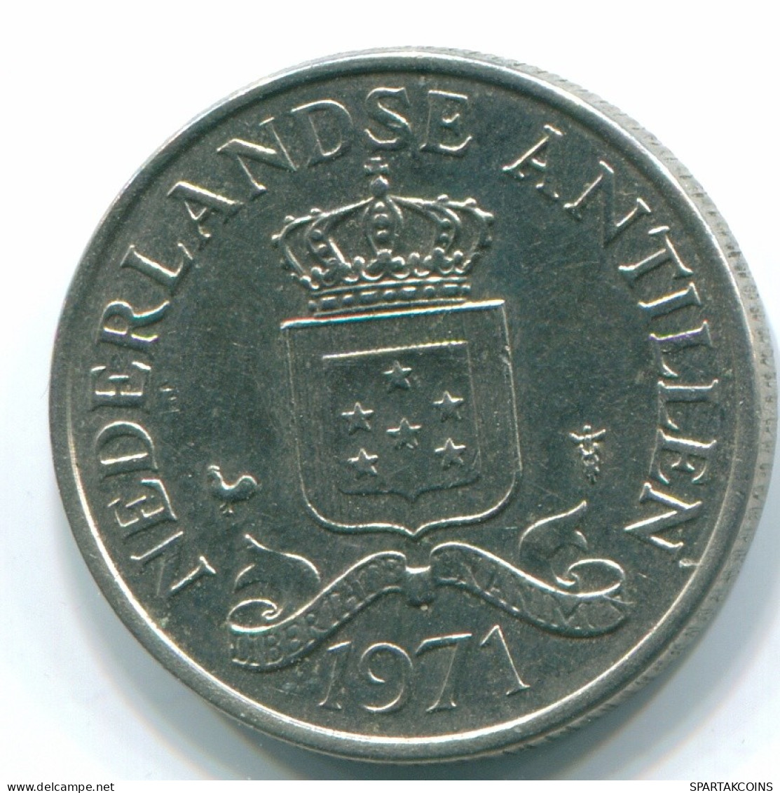 25 CENTS 1971 ANTILLES NÉERLANDAISES Nickel Colonial Pièce #S11502.F.A - Netherlands Antilles