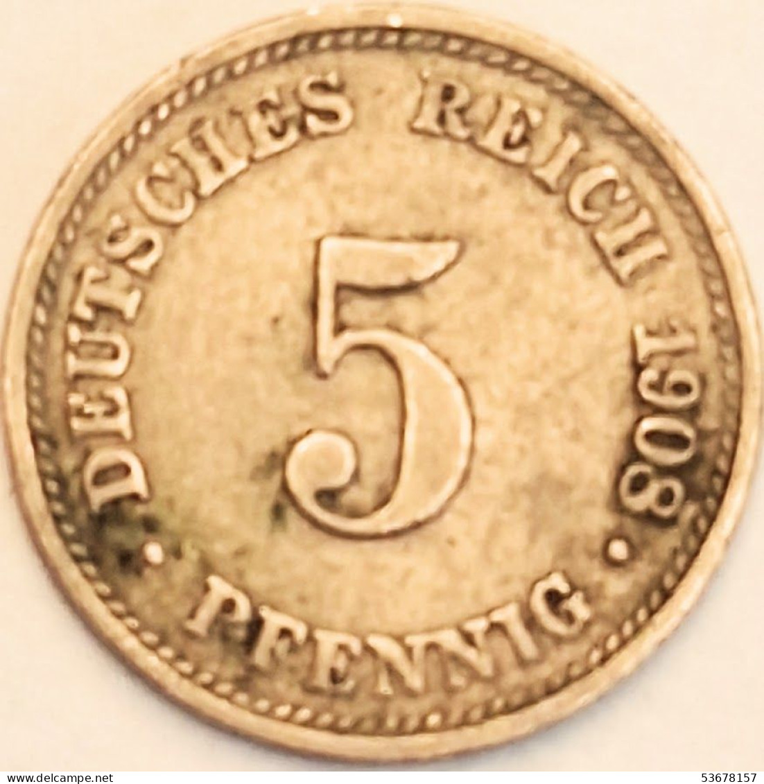 Germany Empire - 5 Pfennig 1908 D, KM# 11 (#4421) - Otros – Europa