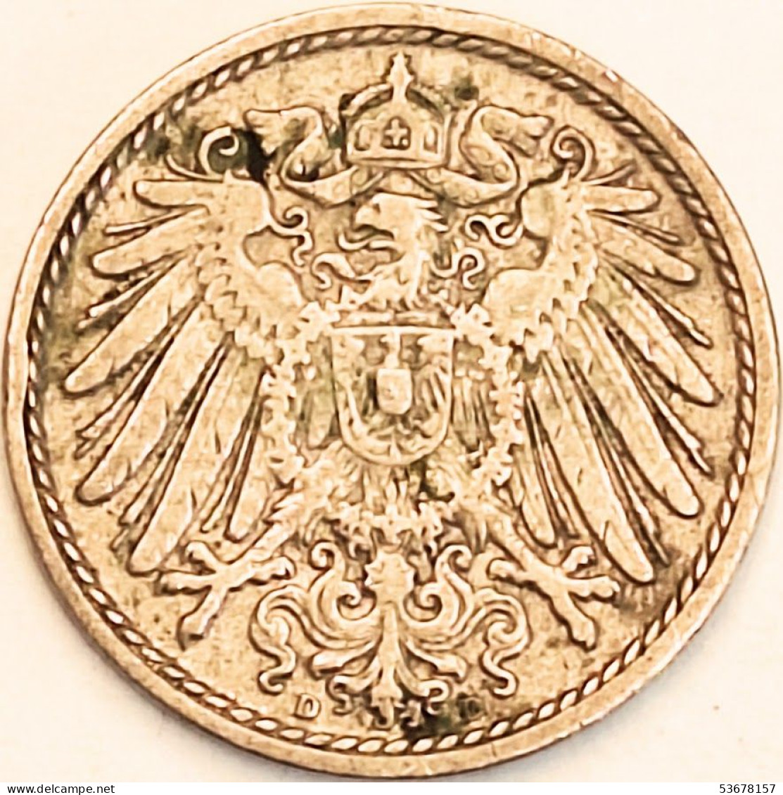 Germany Empire - 5 Pfennig 1908 D, KM# 11 (#4421) - Otros – Europa