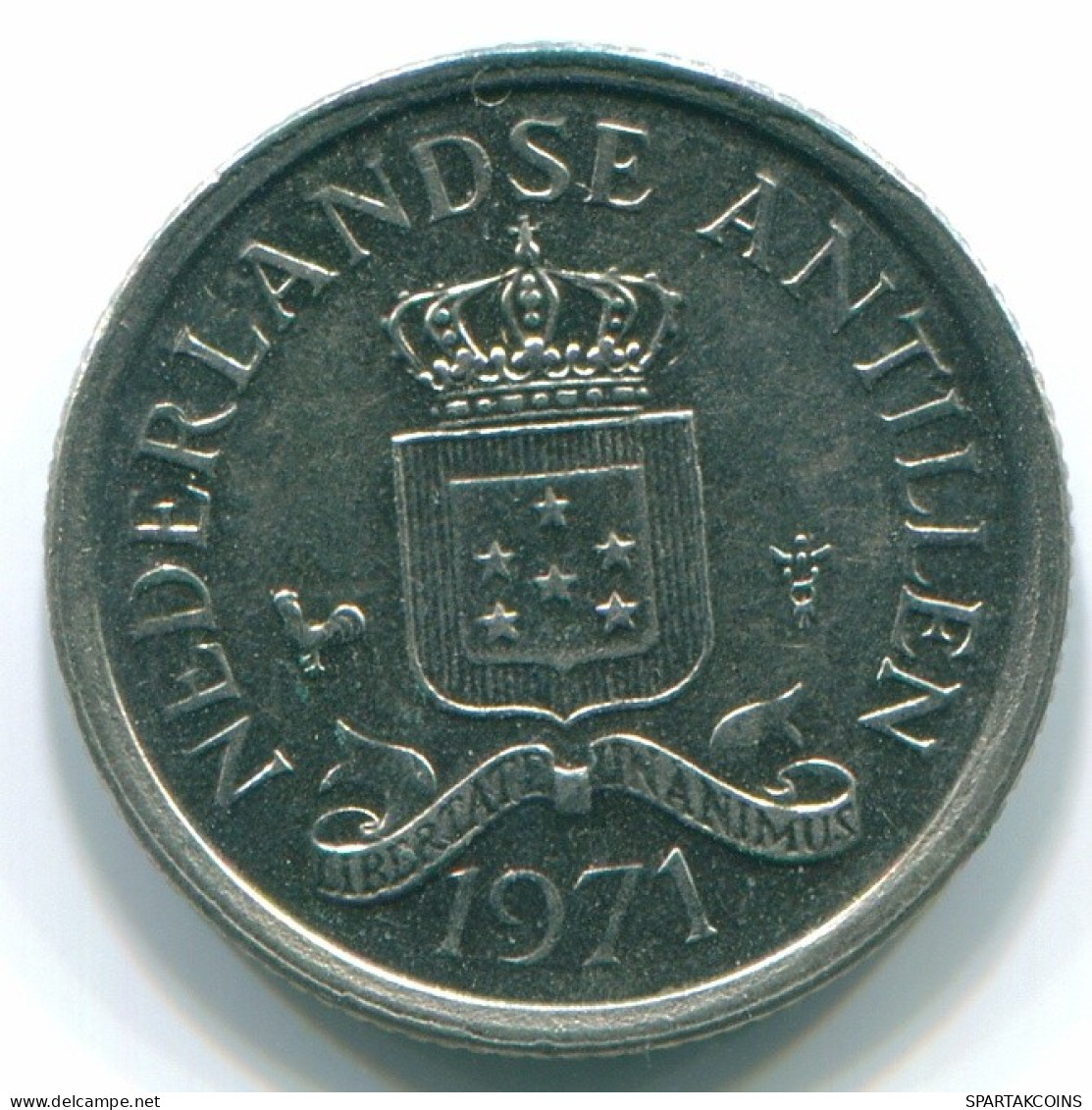 10 CENTS 1971 NIEDERLÄNDISCHE ANTILLEN Nickel Koloniale Münze #S13408.D.A - Niederländische Antillen
