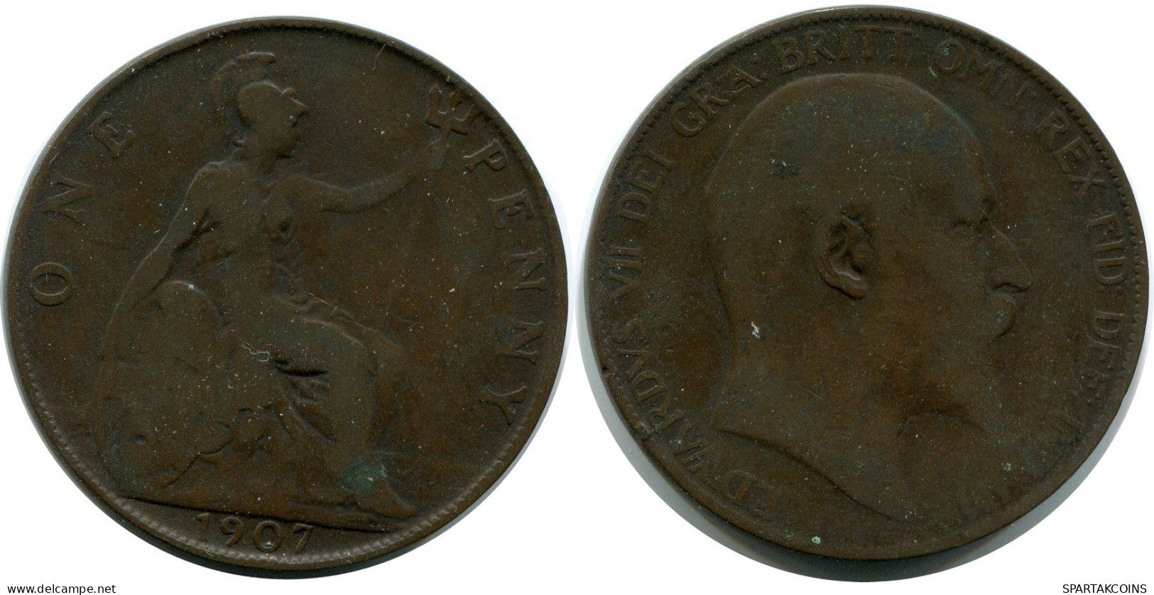 PENNY 1907 UK GROßBRITANNIEN GREAT BRITAIN Münze #AZ799.D.A - D. 1 Penny