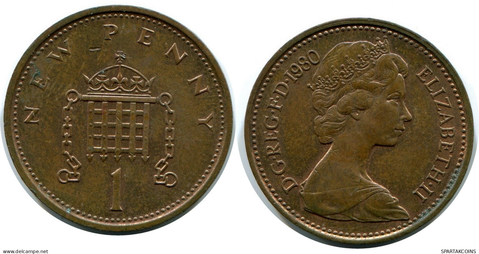 PENNY 1980 UK GROßBRITANNIEN GREAT BRITAIN Münze #AX090.D.A - 1 Penny & 1 New Penny