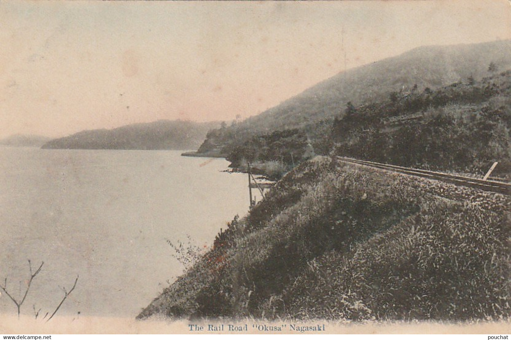  NE 13- JAPON - THE RAIL ROAD " OKUSA " - NAGASAKI - CARTE COLORISEE - 2 SCANS - Sonstige & Ohne Zuordnung