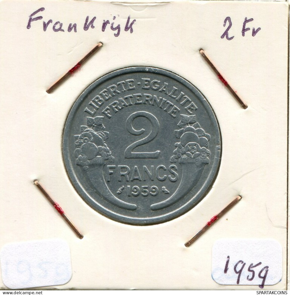 2 FRANCS 1959 FRANCE French Coin #AM608.U.A - 2 Francs
