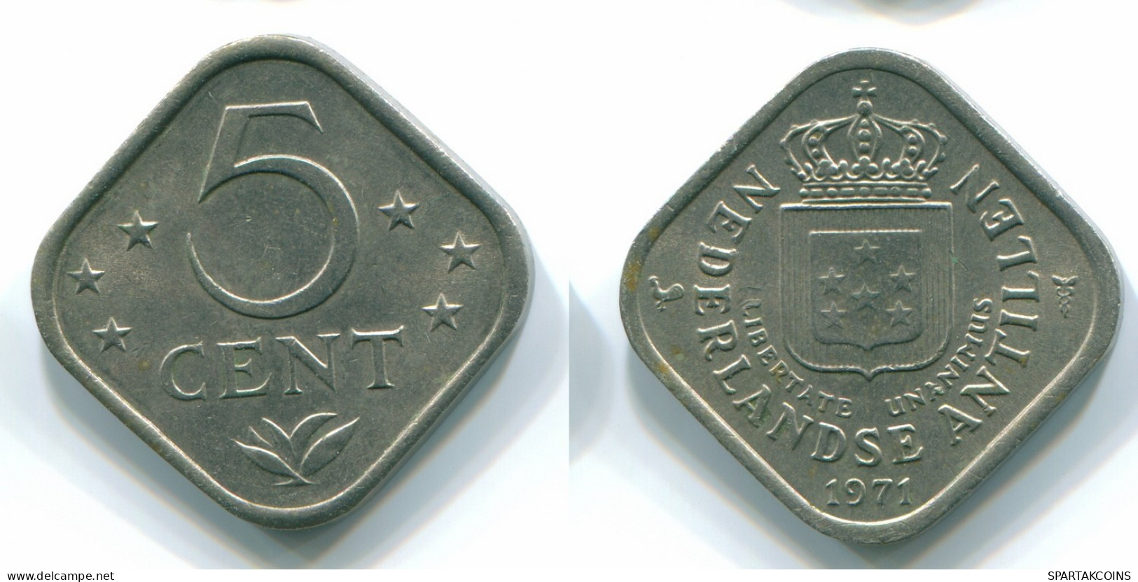 5 CENTS 1971 ANTILLAS NEERLANDESAS Nickel Colonial Moneda #S12204.E.A - Netherlands Antilles