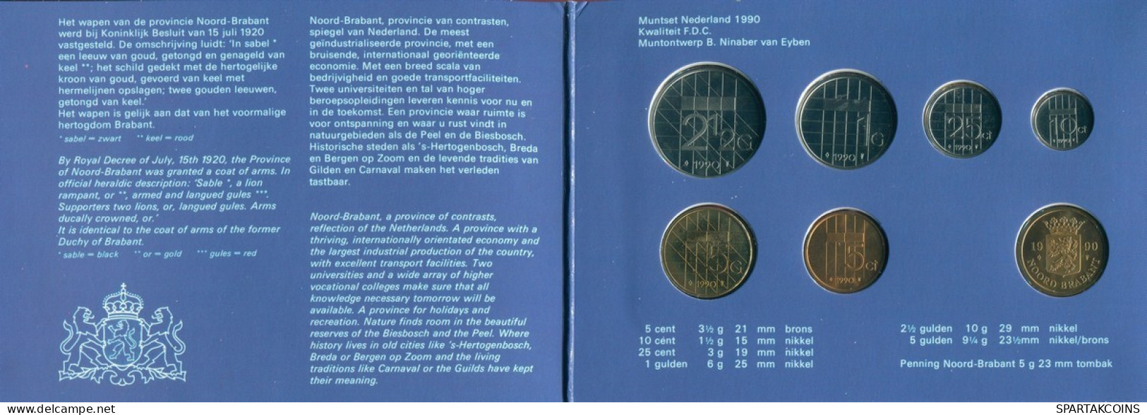 NEERLANDÉS NETHERLANDS 1990 MINT SET 6 Moneda + MEDAL #SET1109.7.E.A - [Sets Sin Usar &  Sets De Prueba