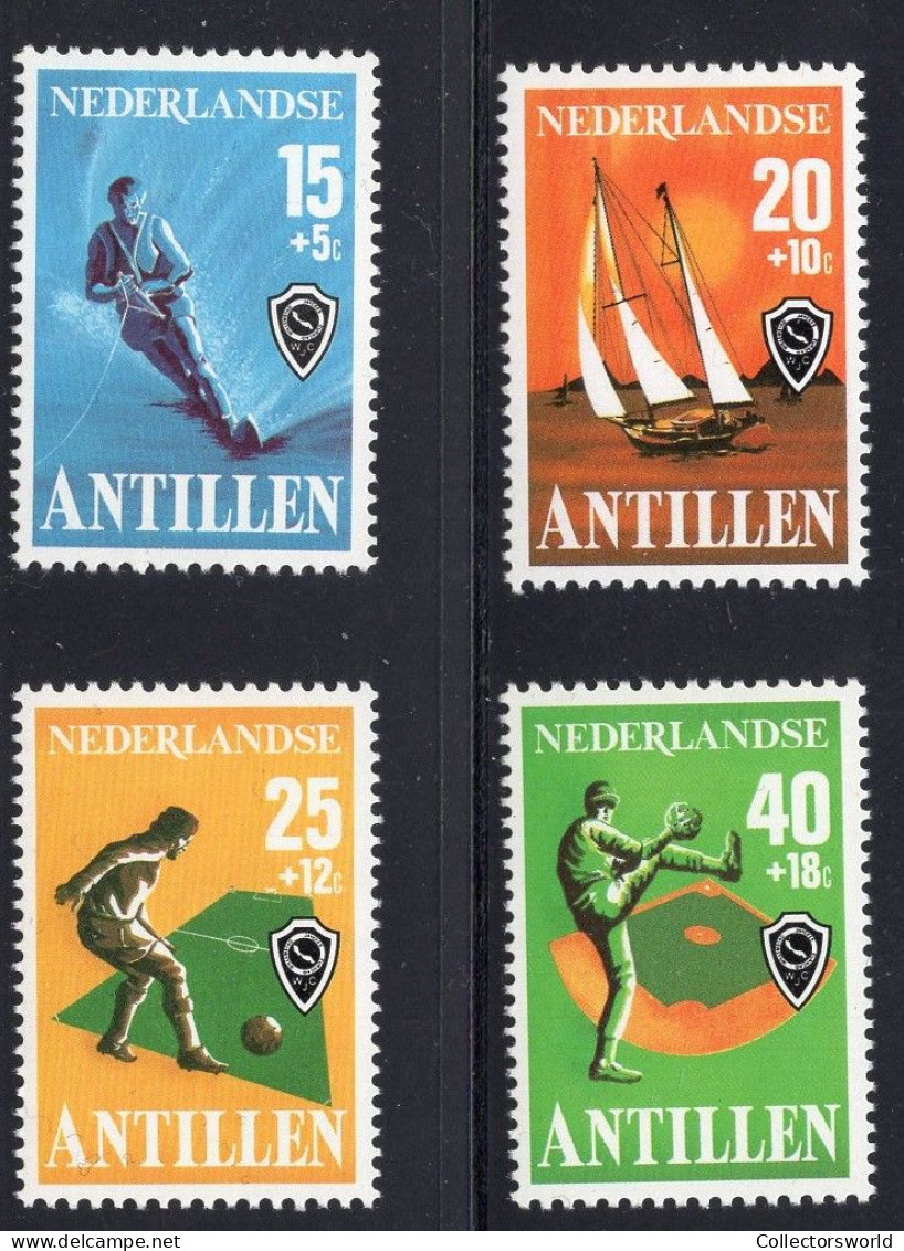 Netherlands Antilles 1978 Serie 4v Sport Baseball Football Soccer Sailing Waterski Boat Sailboat MNH - Antille