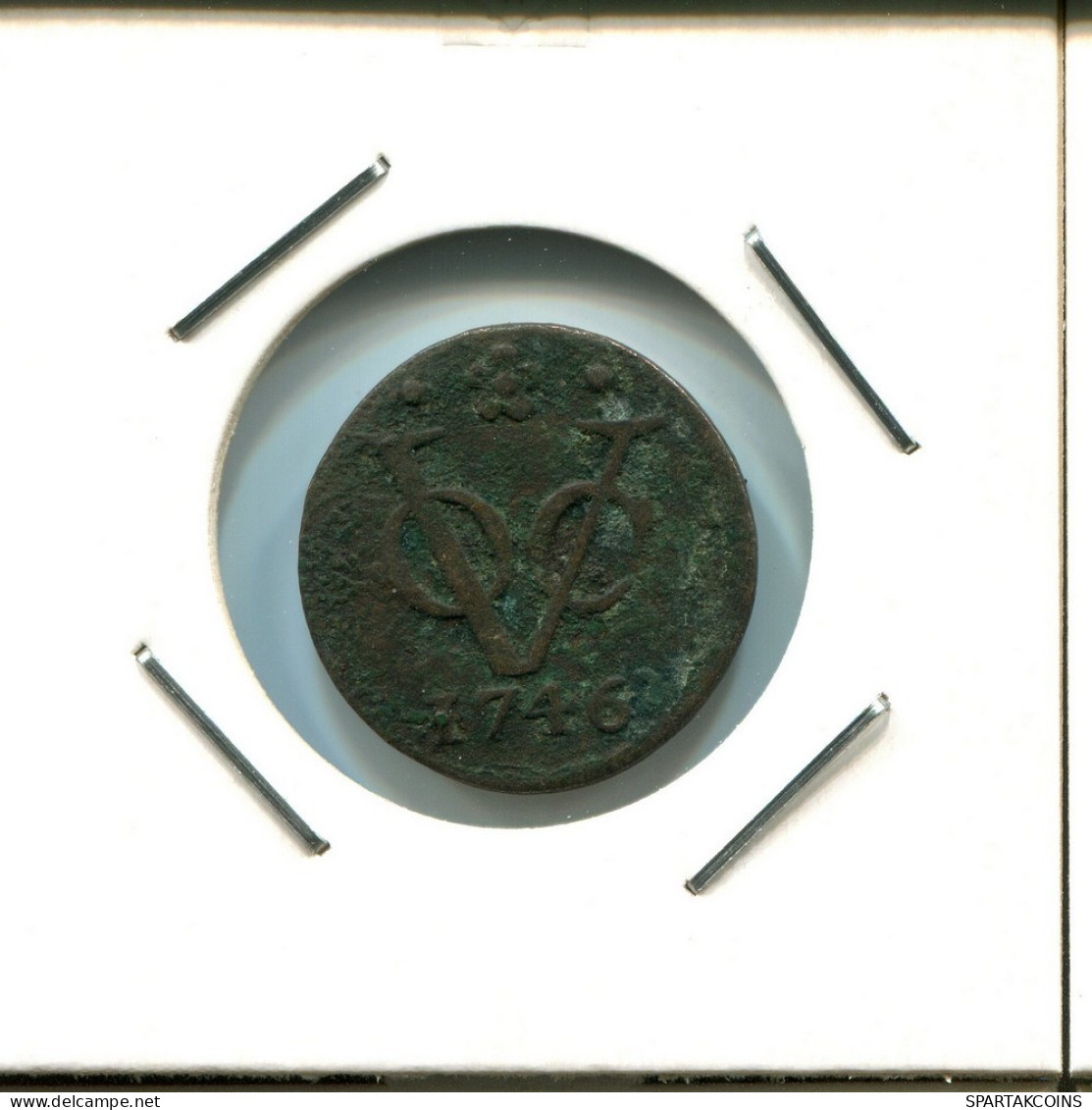 1746 HOLLAND VOC DUIT NETHERLANDS INDIES NEW YORK COLONIAL PENNY #VOC2575.7.U.A - Indes Neerlandesas