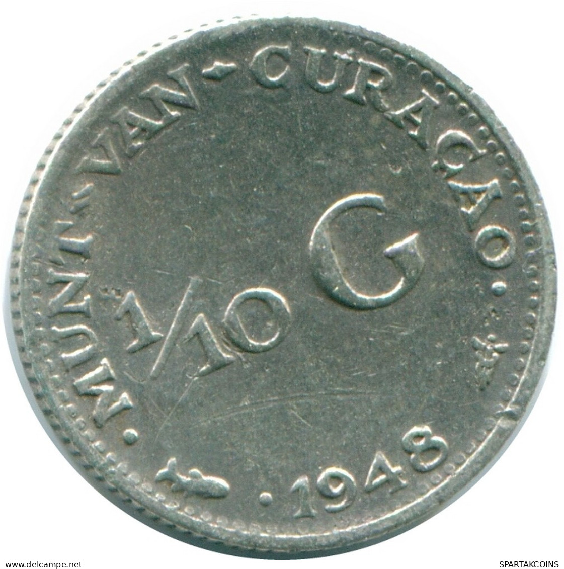 1/10 GULDEN 1948 CURACAO NEERLANDÉS NETHERLANDS PLATA #NL11955.3.E.A - Curaçao