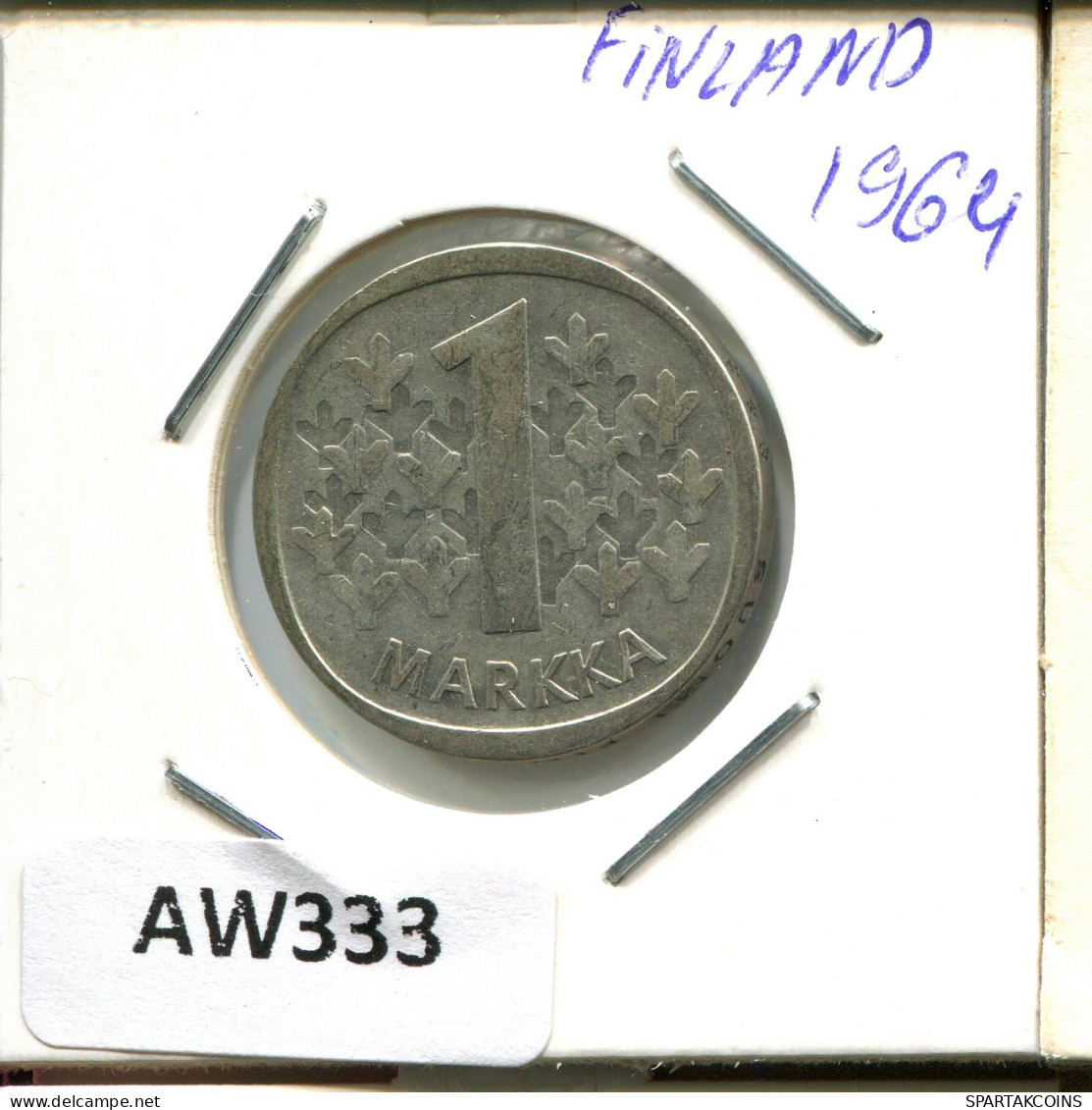 1 MARKKA 1964 FINLANDIA FINLAND Moneda #AW333.E.A - Finland