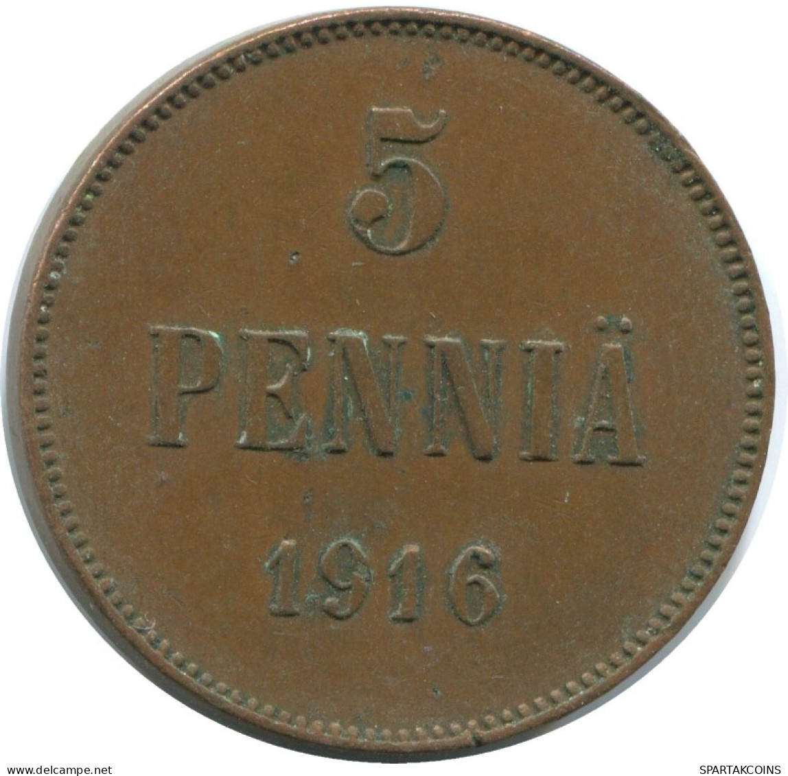 5 PENNIA 1916 FINLANDIA FINLAND Moneda RUSIA RUSSIA EMPIRE #AB205.5.E.A - Finlandia