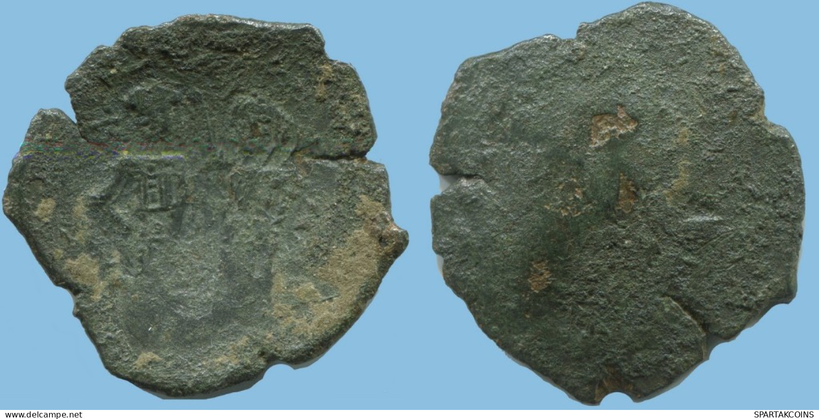 Auténtico Original Antiguo BYZANTINE IMPERIO Trachy Moneda 3g/26mm #AG586.4.E.A - Byzantinische Münzen